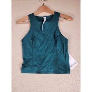 Lululemon Nulu Racerback Cropped Run Tank Top Women's Size 6 Teal Athletic